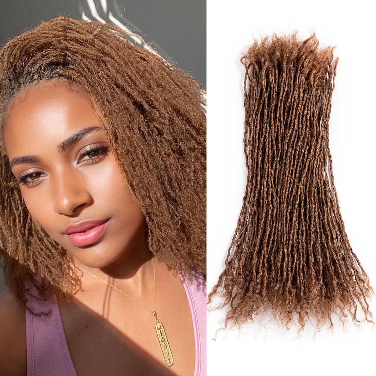 #30 Interlocking Sisterlocks Curly Tips 100% Real Micro Locs Extesnions Human Hair, Full Handmade Sister Locs