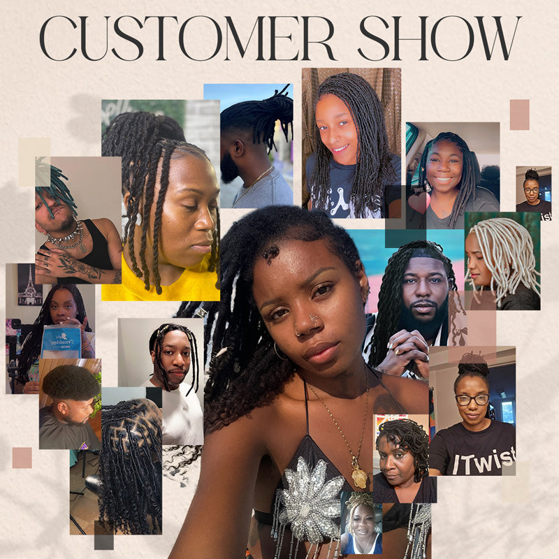 Two Strand Twist Human Hair Dreadlocks Styled Retwisting Starter Dreads Locs Extensions For Men and Women