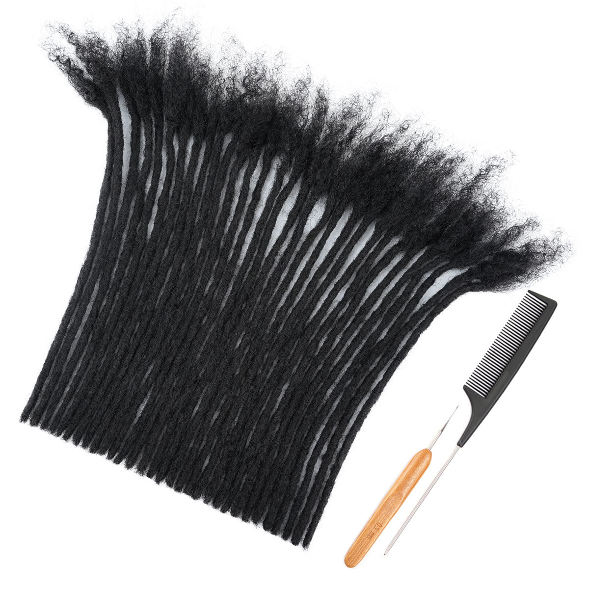 0.4cm Soft Locs Human Hair Dreadlock Extensions Locs Hair Extensions For Men and Women 4-18 Inch