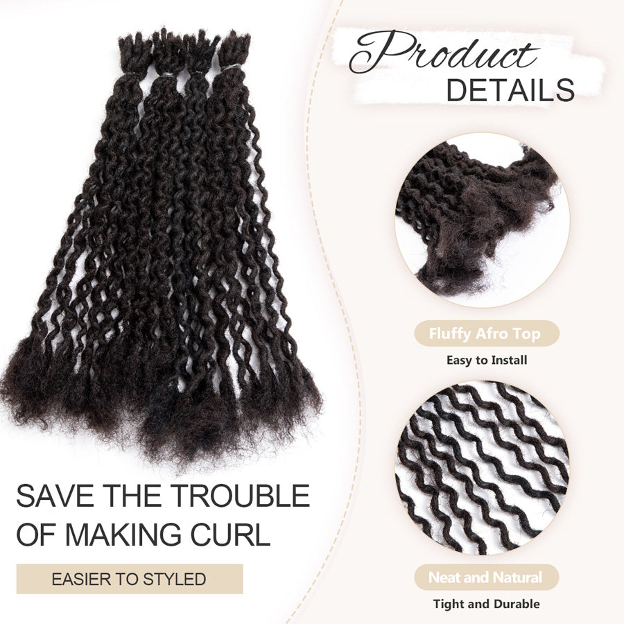 Dreadlocks Extensions Cheveux Humains Permanent Dreads Locs Extensions de Cheveux pour Retwist et Braid 0.4cm Thin (6-18 Inch)