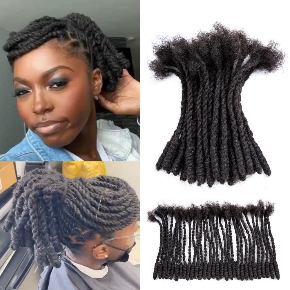 Loc Knot Bob Human Hair Dreadlocks Styled Retwisting Dreads Locs Extensions For Men and Women