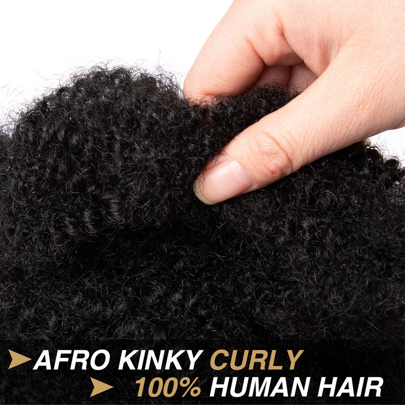 Afro Human Hair Bulk for Dreadlocks, Repair Extensions. Natural Black 6-12 Inch