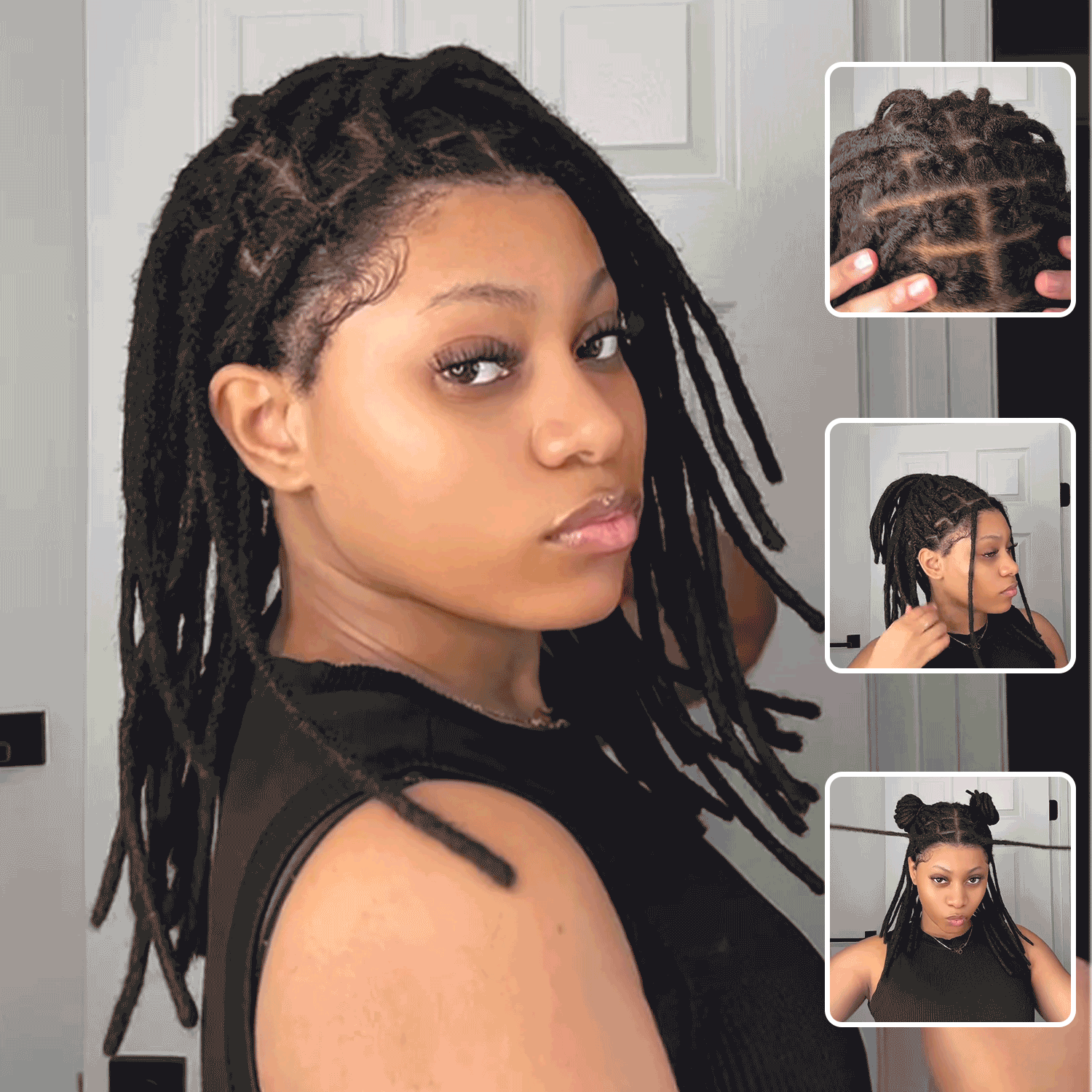Perruque 100% Afro Human Hair Dreadlocks avec perruque Full Lace Locs pour femmes noires