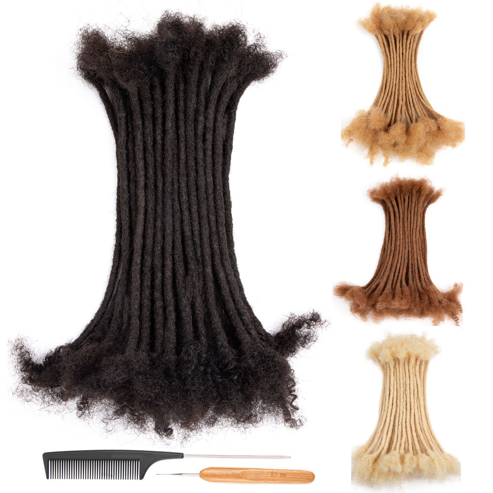 Double Loose Dreadlocks Extensions Human Hair 8 inch