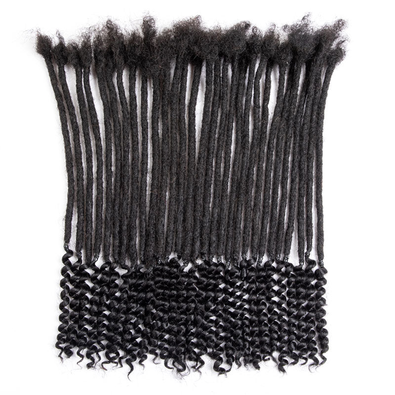 0.6cm Human Hair Loc Extensions with Curly Ends