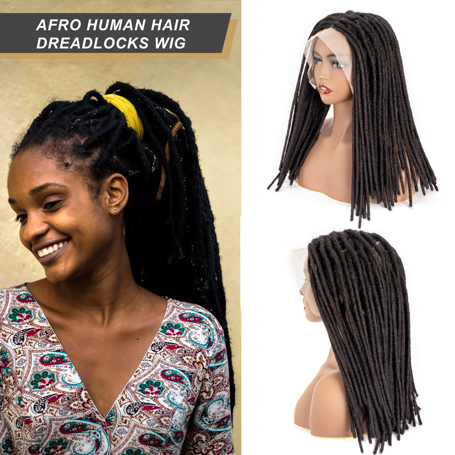 Human hair dreadlock clearance wig