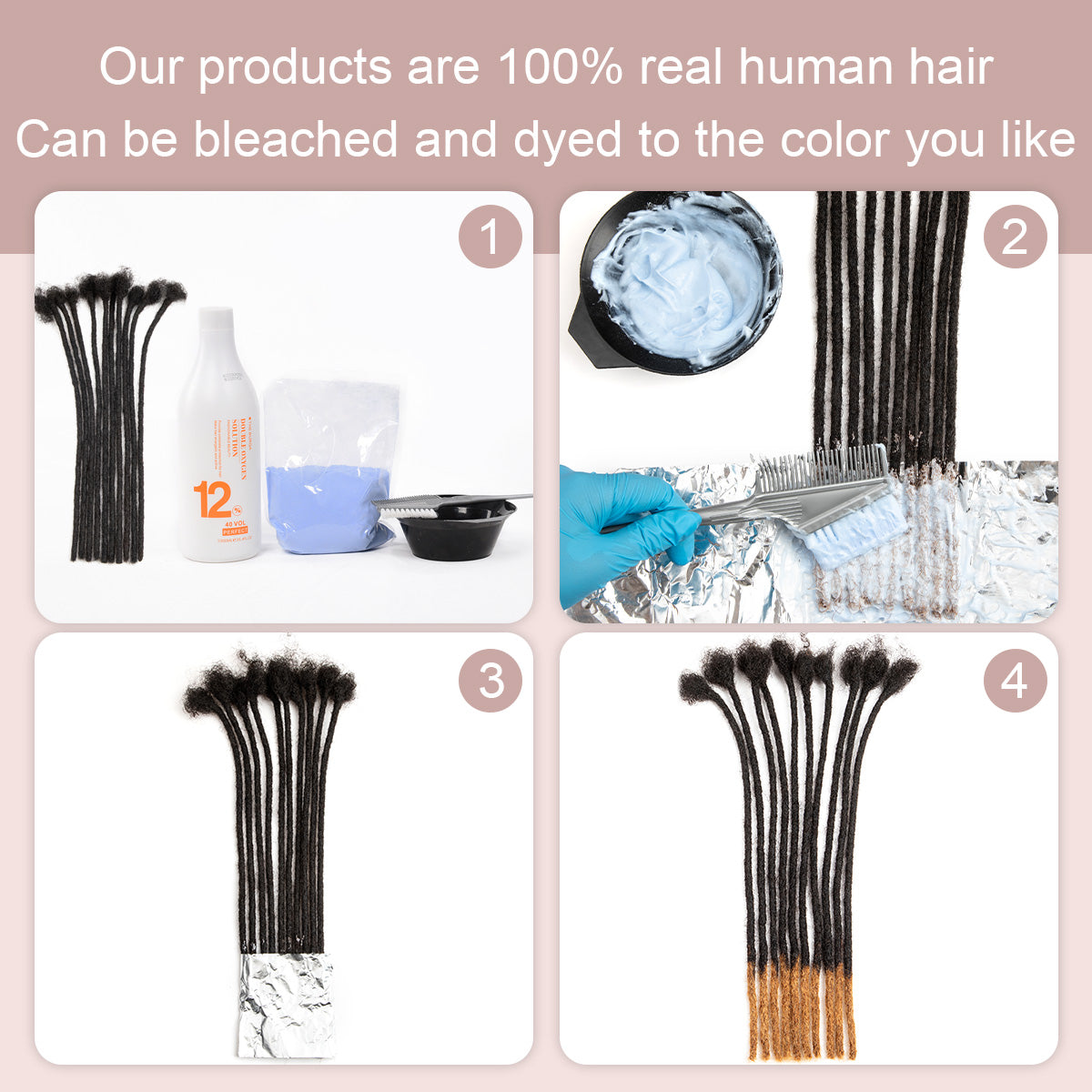 Two Strand Twist Human Hair Dreadlocks Styled Retwisting Starter Dreads Locs Extensions For Men and Women