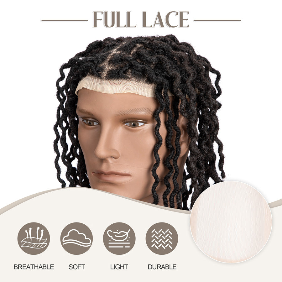 Curly Dreadlocks Toupee Wave locs Base Unit 100% Human Hair 8x10inch