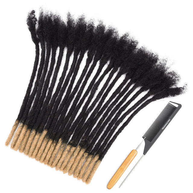 T1B/27 honey blonde tips human hair dreadlocks extensions, handmade locs, 0.4-0.8cm thickness.