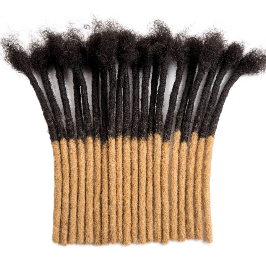 #T1B/27 Ombre Honey Blonde Color Human Hair Dreadlocks Extensions Handmade Locs For Men and Women 0.8cm Thickness