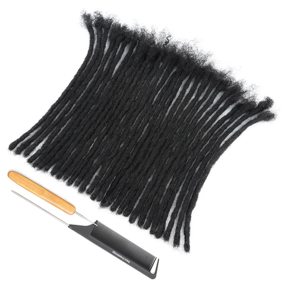 0.6cm Soft Locs 100% Human Hair Loc Extensions for Black Men and Women, Lightweight, Natural Black