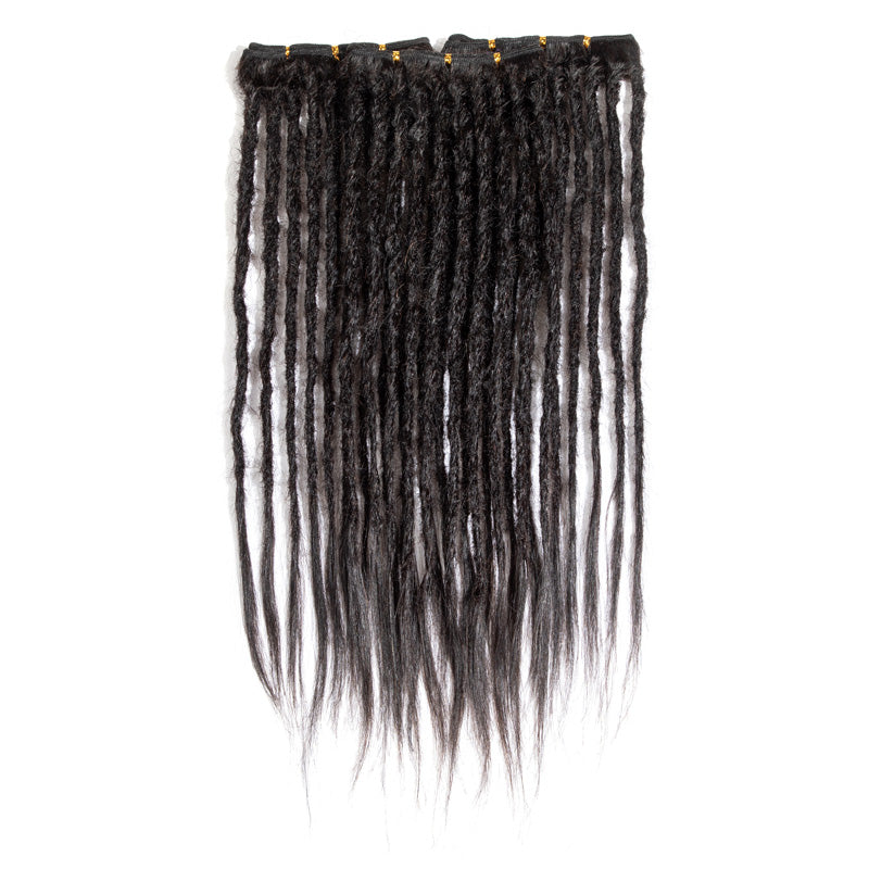 Straight Human Hair Dreadlocks Extensions Single Ended Handmade Locs For Men and Women 0.6cm Thickness