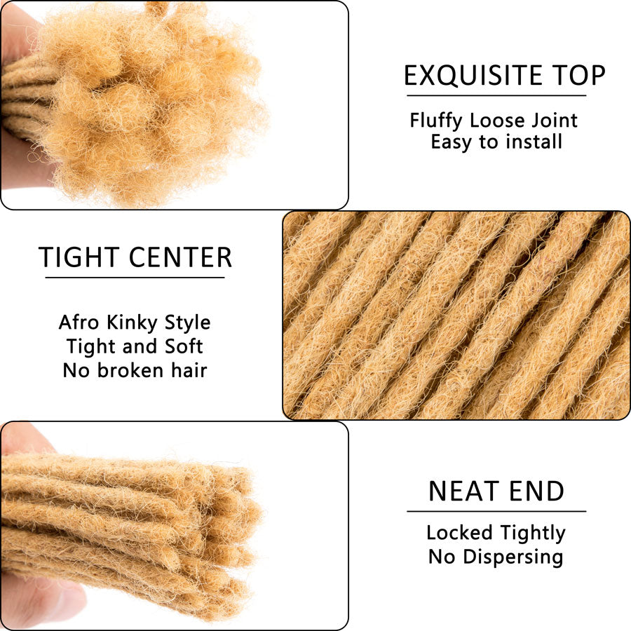 27# Dreads Extensions Human Hair Dreadlocks 8 Inch Locs Hair 0.4cm-0.8cm