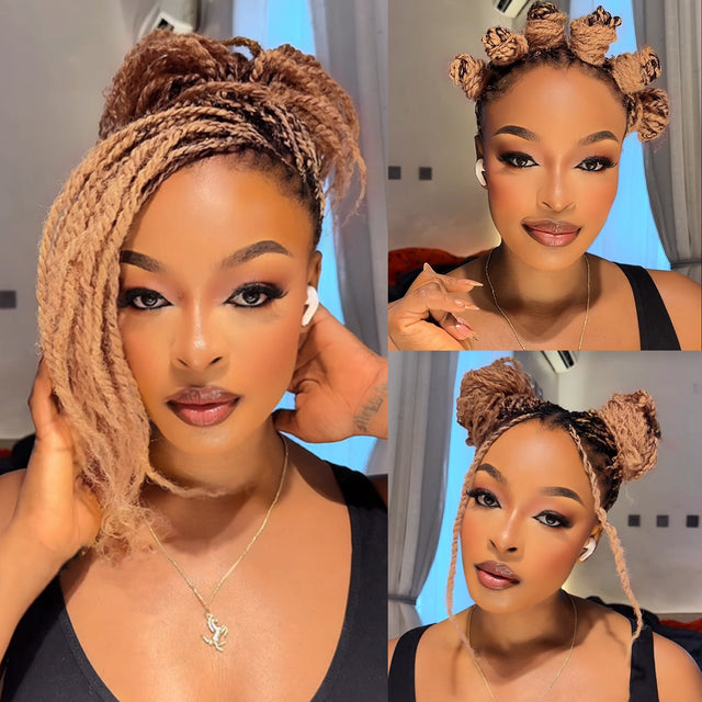 #27 blonde afro kinky bulk human hair for dreadlocks, braids, and twists.
