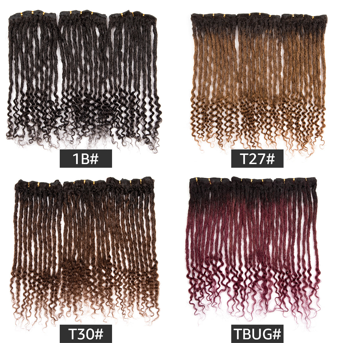 Extensions de cheveux humains Dreadlocks Freego extrémités bouclées faites à la main dreads permanentes Locs Extensions de cheveux