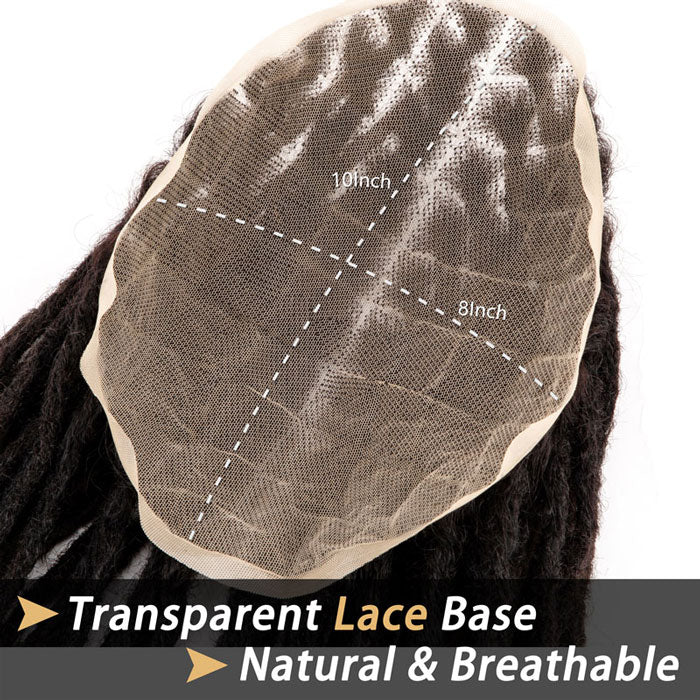 Curly Ends Dreadlocks Toupee 100% Human Hair Unit Lace Base 8x10inch