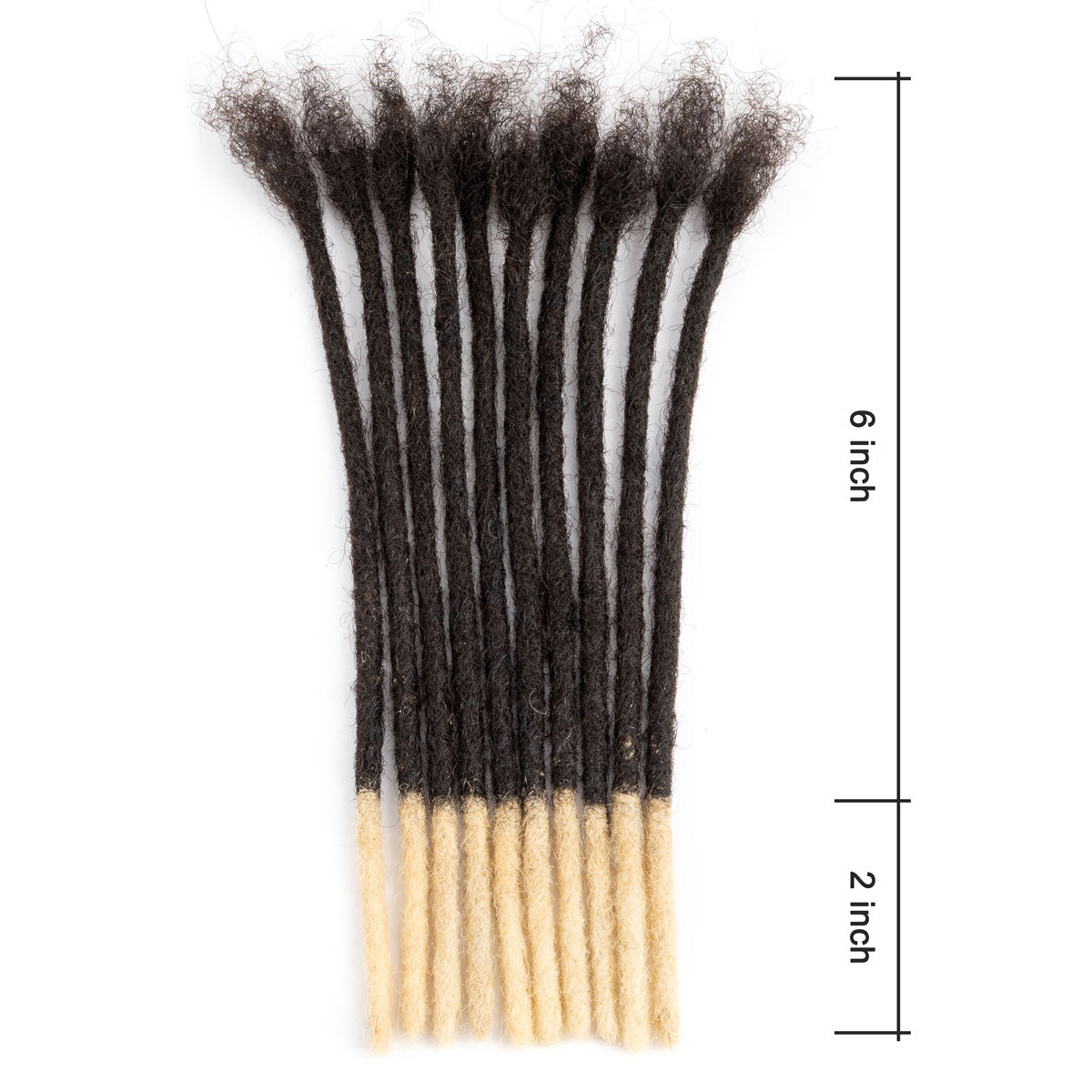 #T1B/613 Blonde Tips Color Human Hair Dreadlocks Extensions Handmade Locs For Men and Women 0.4cm-0.6cm Thickness