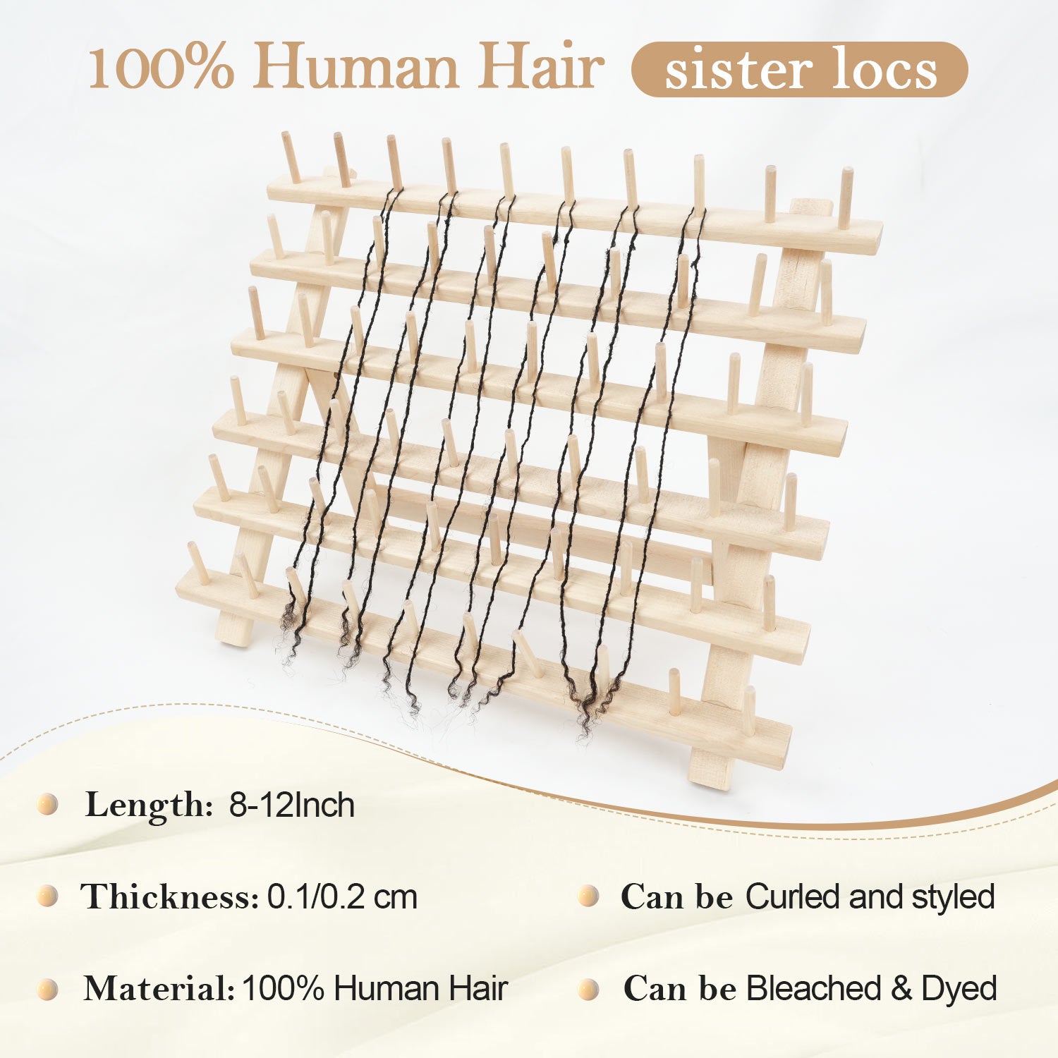 Interlocking Sisterlocks Feather Hair Extensions Curly Tips 100% Real Micro Loc Extensions Human Hair, Natural Black