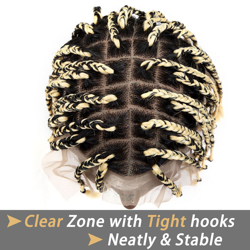 Box Braids Toupee 8x10 inches base unit with Transparent Lace