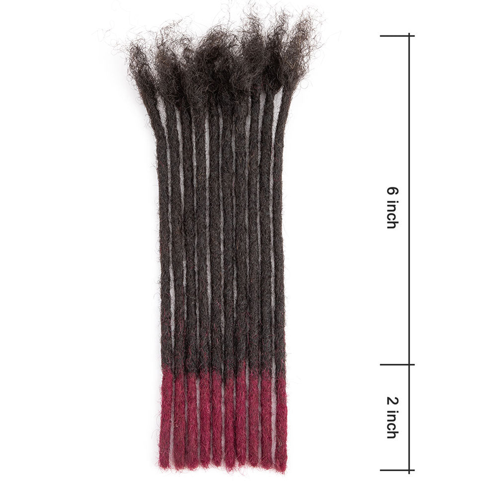 #T1B/Bug Tips Color Human Hair Dreadlocks Extensions Handmade Locs For Men and Women 0.4cm-0.6cm Thickness