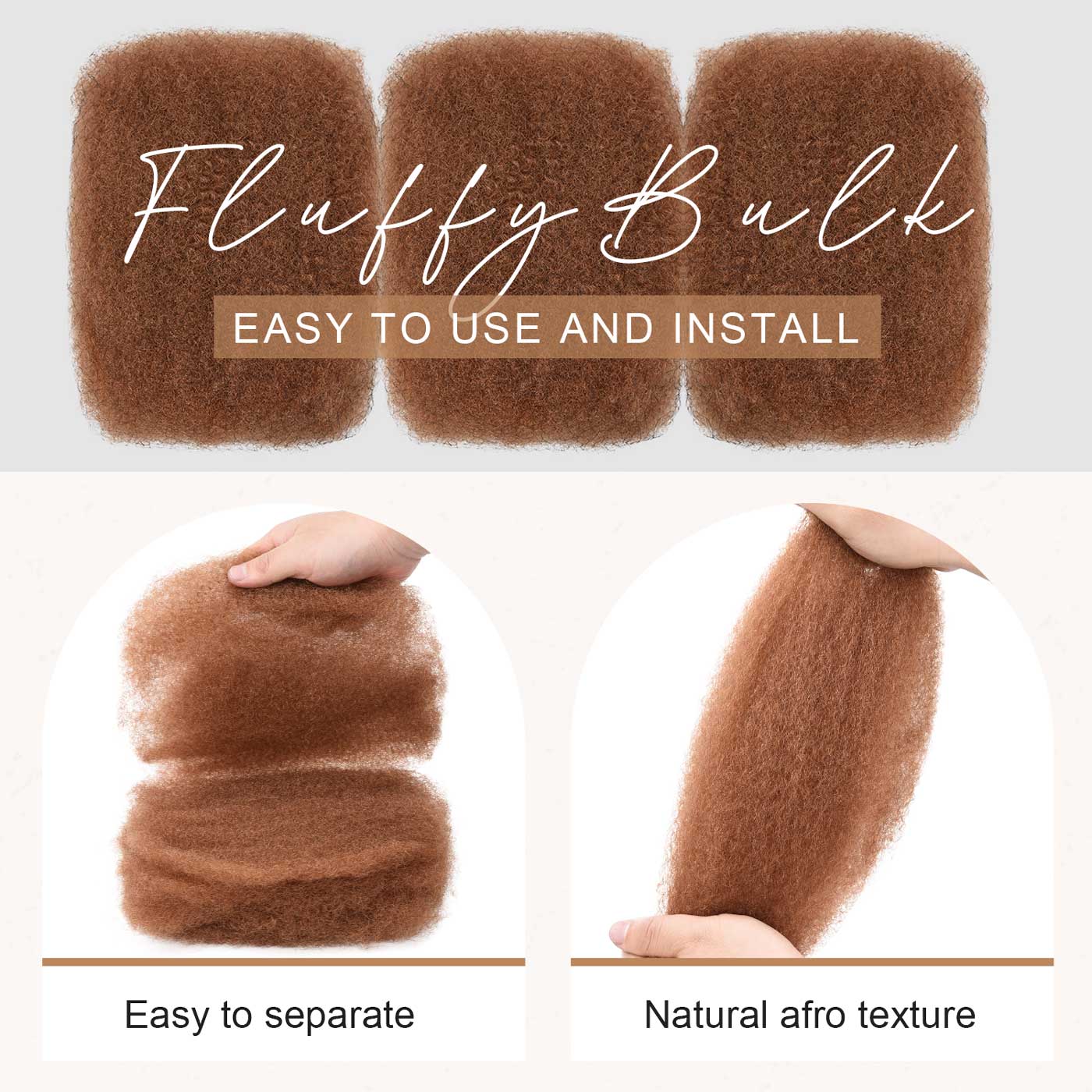 #30 Afro Kinky Bulk Human Hair for Dreadlocks/Braids/Twists/Repair Locs