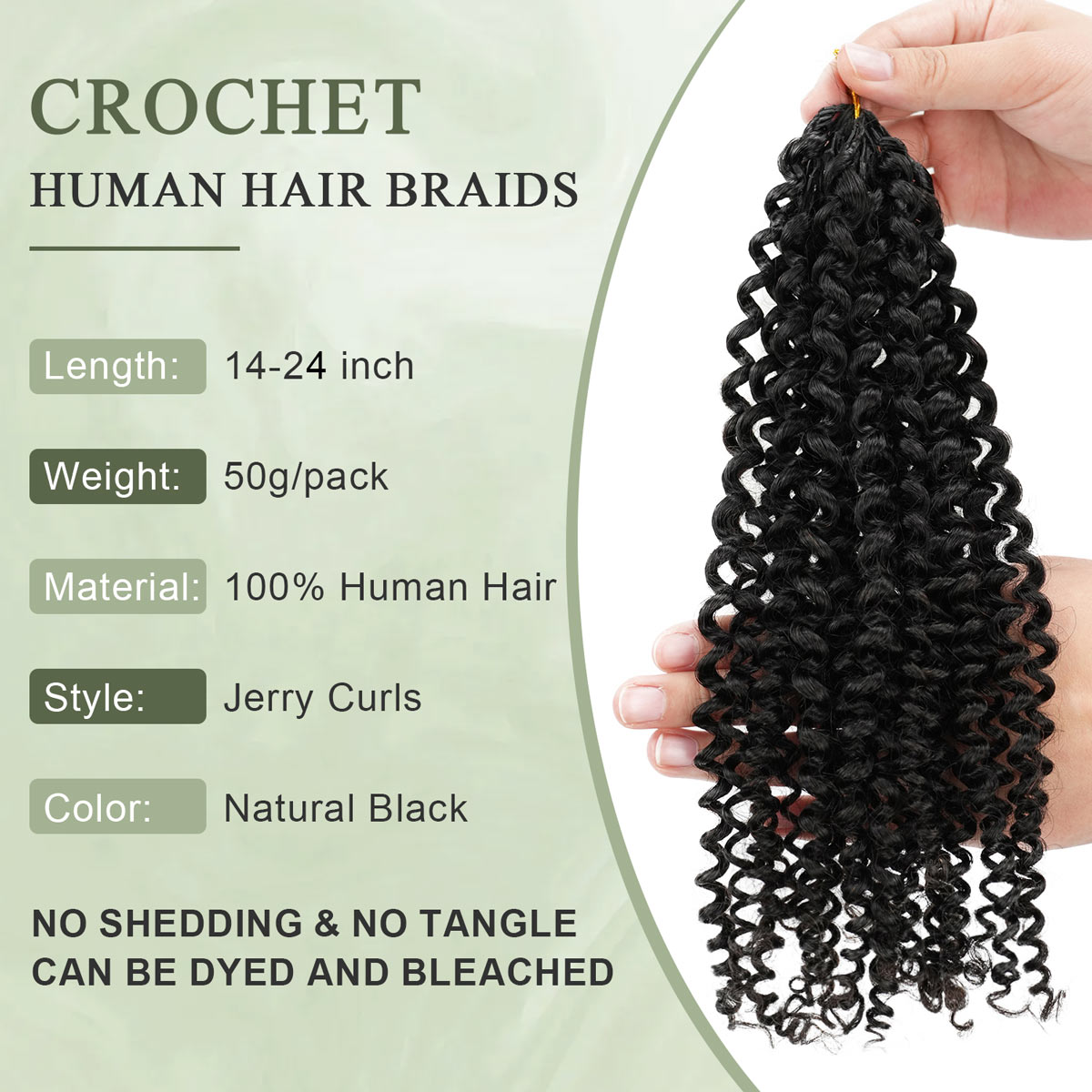 Jerry Curly Crochet Hair Natural Black Feather Human Hair Extensions