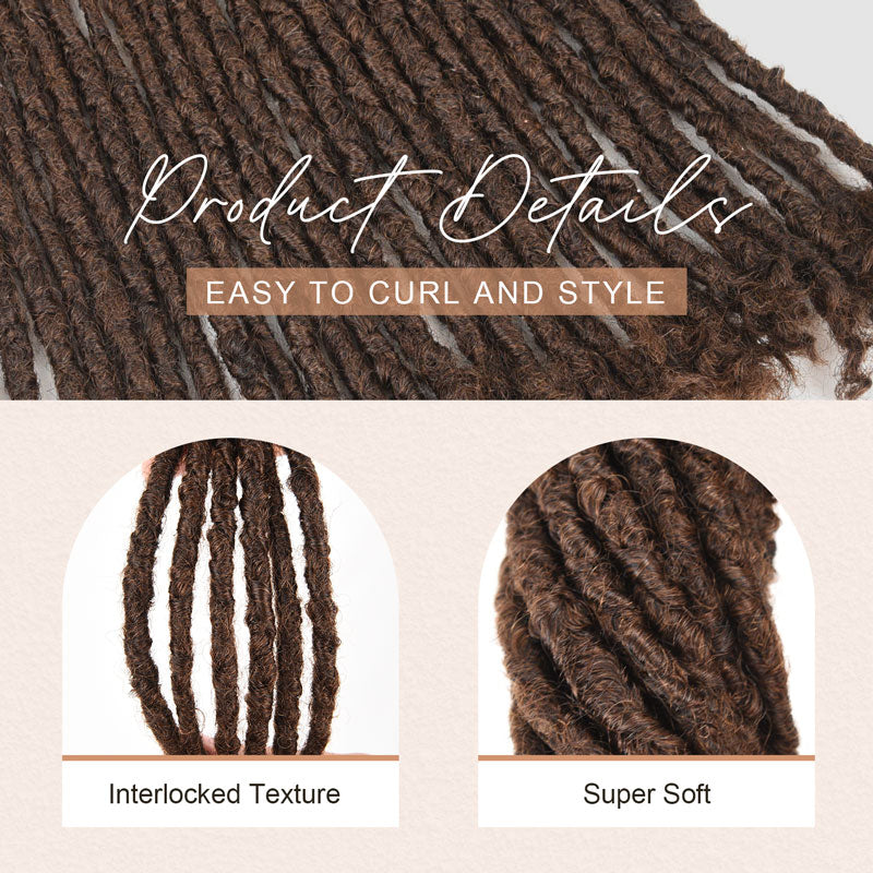 #4 Dark Brown Interlocking Locs 100% Real Human Hair Loc Extensions, Whole long hair, Full Handmade