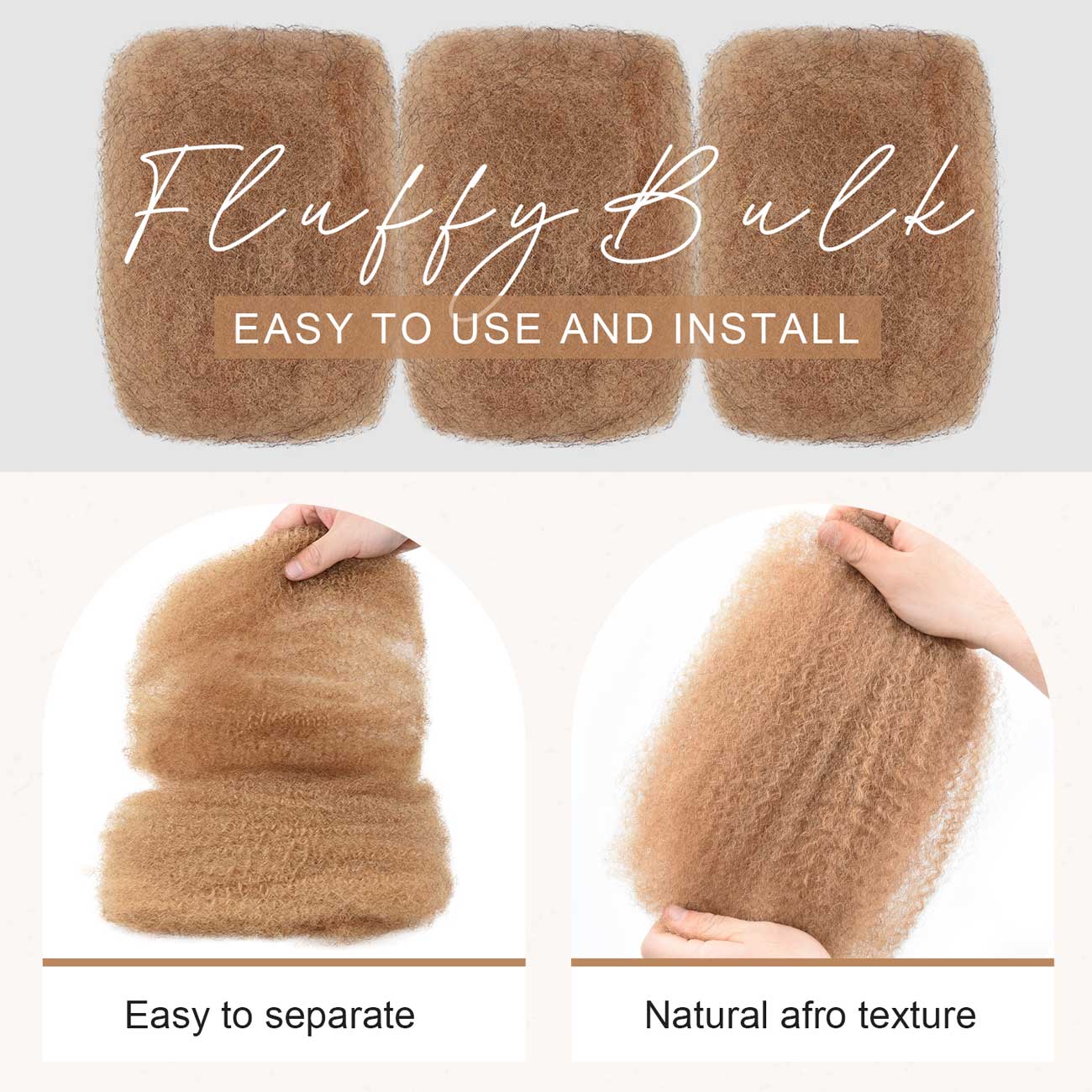 #27 Afro Kinky Bulk Human Hair for Dreadlocks/Braids/Twists/Repair Locs