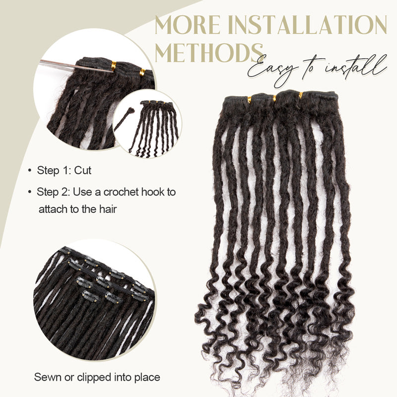 Freego Curly Ends Weft Human Hair Dreadlocks Extensions