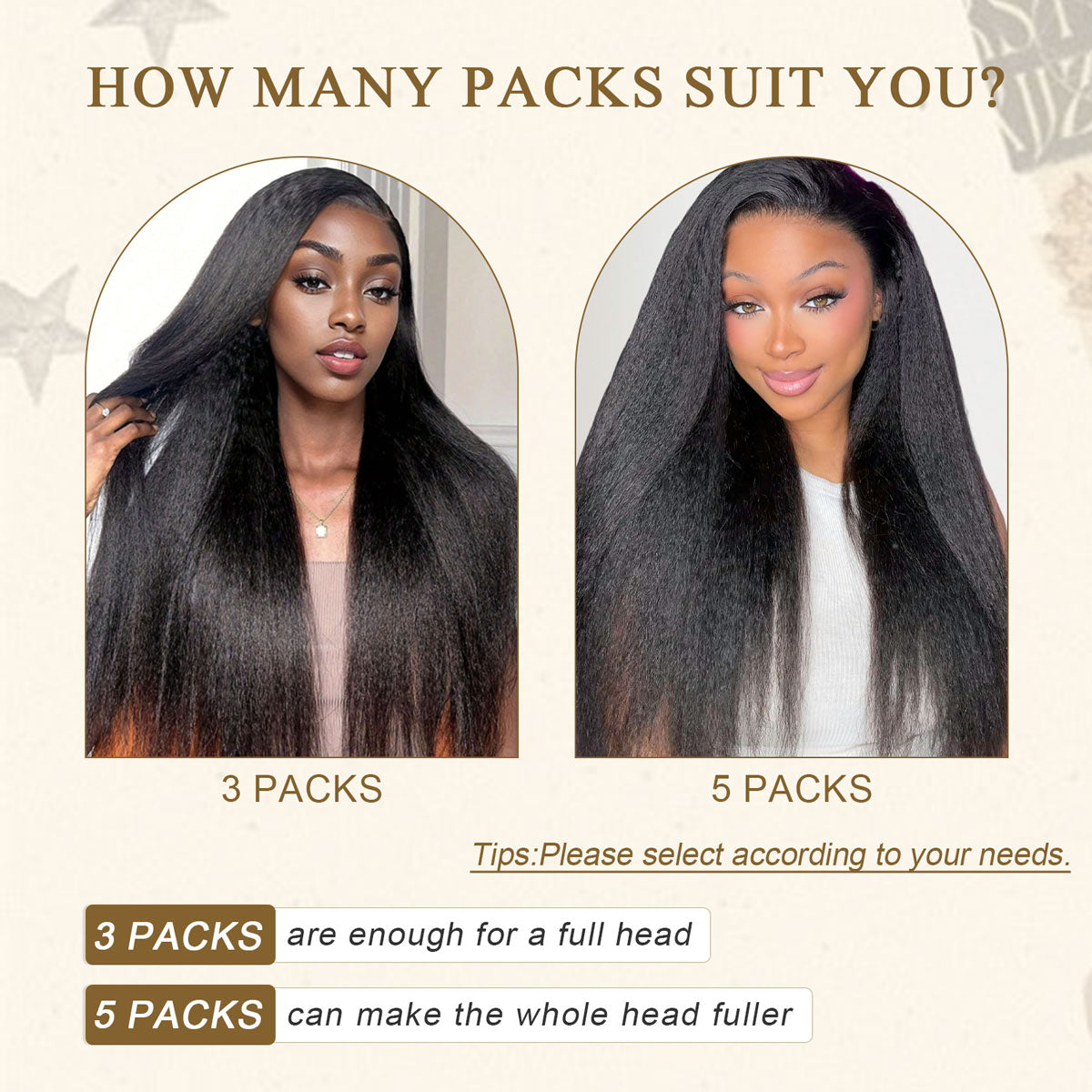 Kinky Straight Crochet Hair for Braids, Twists, Feather Crochet Human Hair Extension