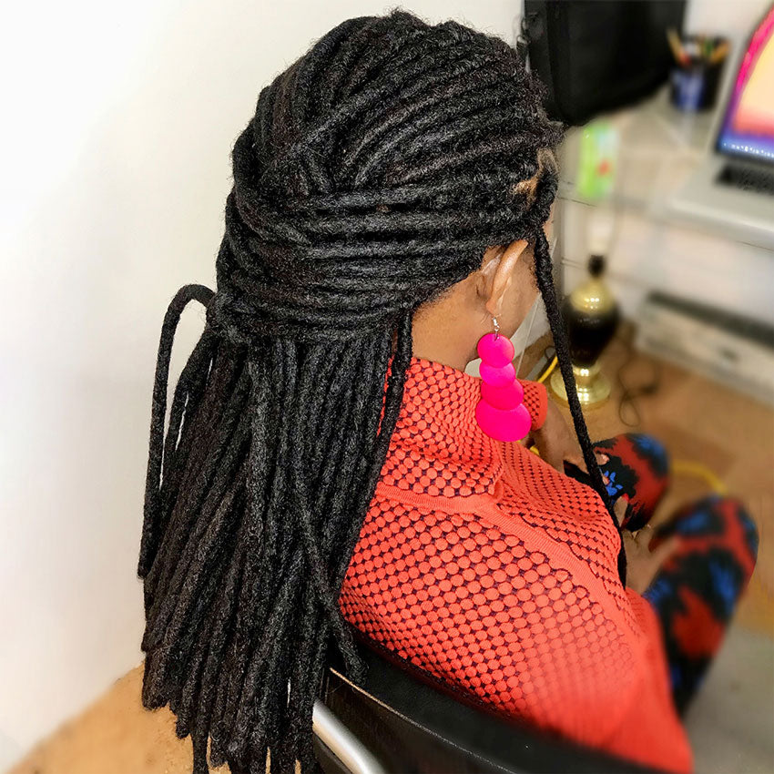 0.8cm Human Hair Loc Extensions Locs Dreads Hair Extensions For Men and Women (6-18 Inch)