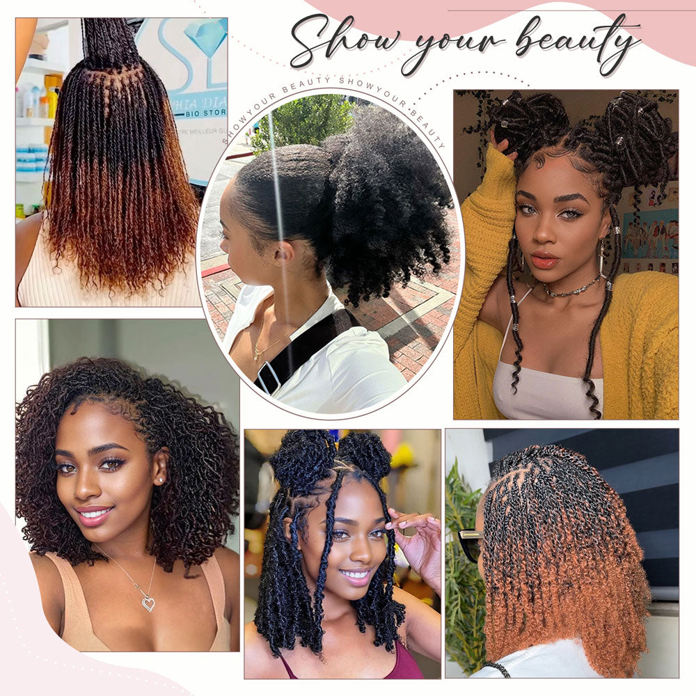 #T1B/30 Spring Twist Human Hair For Twist Braiding Hair 16 Inch Natural Black