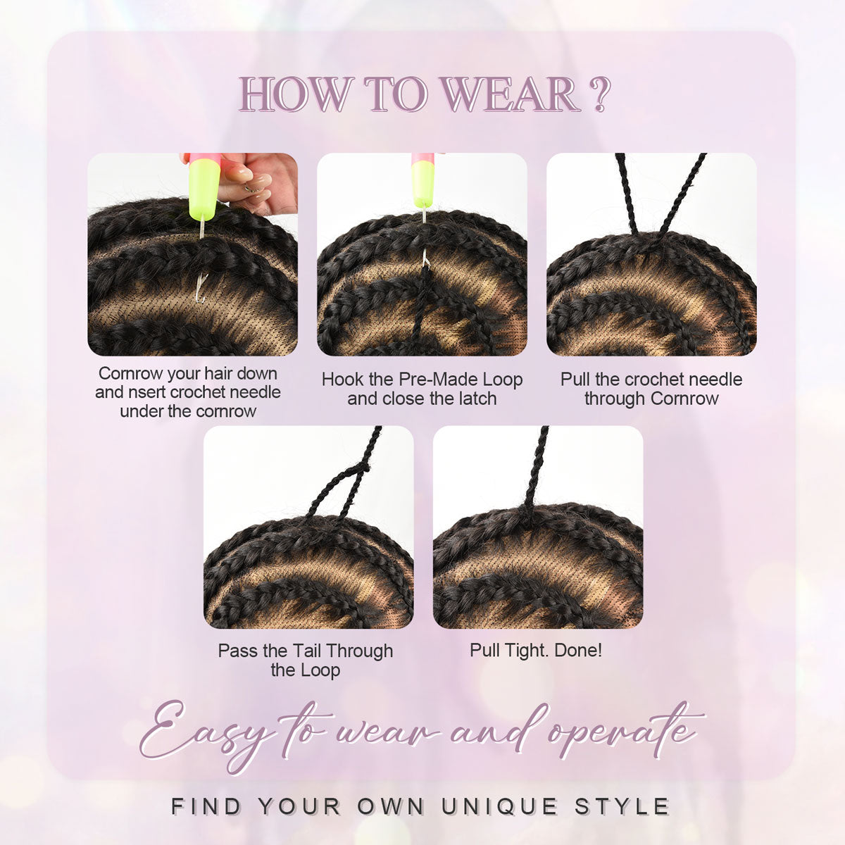 Pre-Looped Crochet Box Braids Human Hair,Natural Black