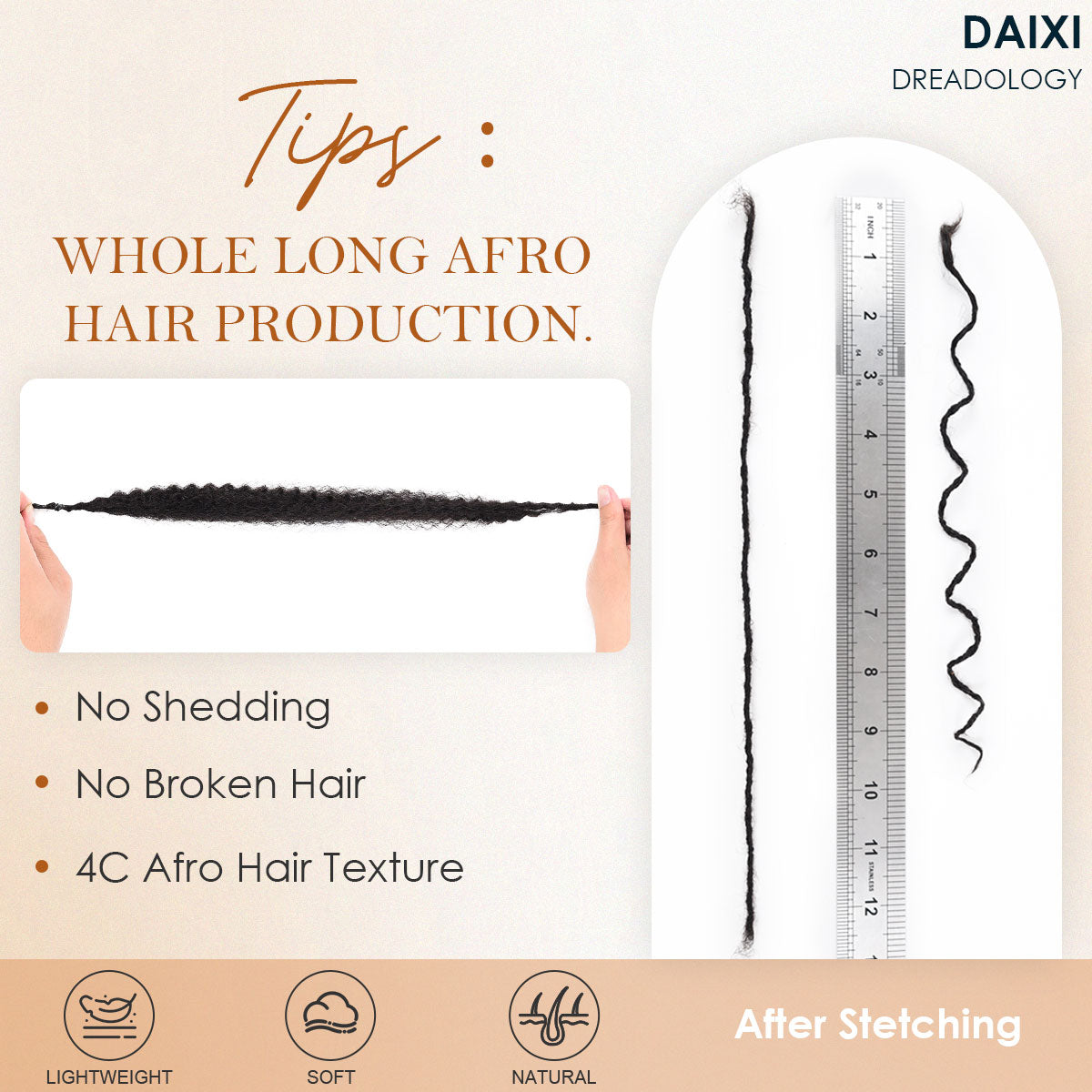 Curly Wave Sister Locs Interlocked 100% Real Human Hair Loc Extensions, Full Handmade Natural Black