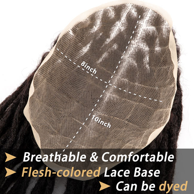 Two Strand Twist Dreadlocks Toupee Afro  Retwisting locs Base Unit For Black Men 100% Human Hair Weave Hair Unit 8x10inch with Transparent Lace