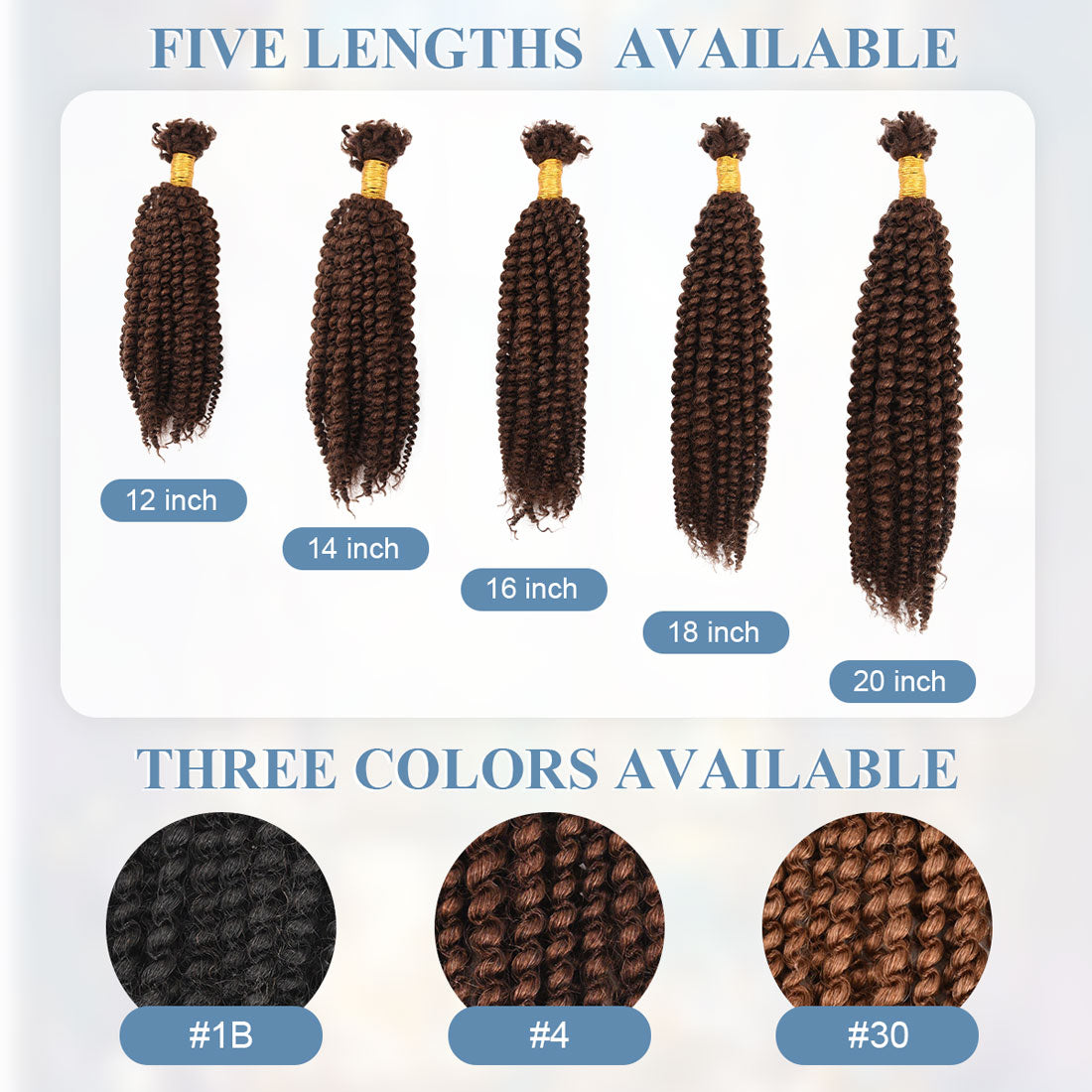 #4 Afro Kinky V Bulk Human Hair For Twist Crochet Braiding Hair 12-20 Inch