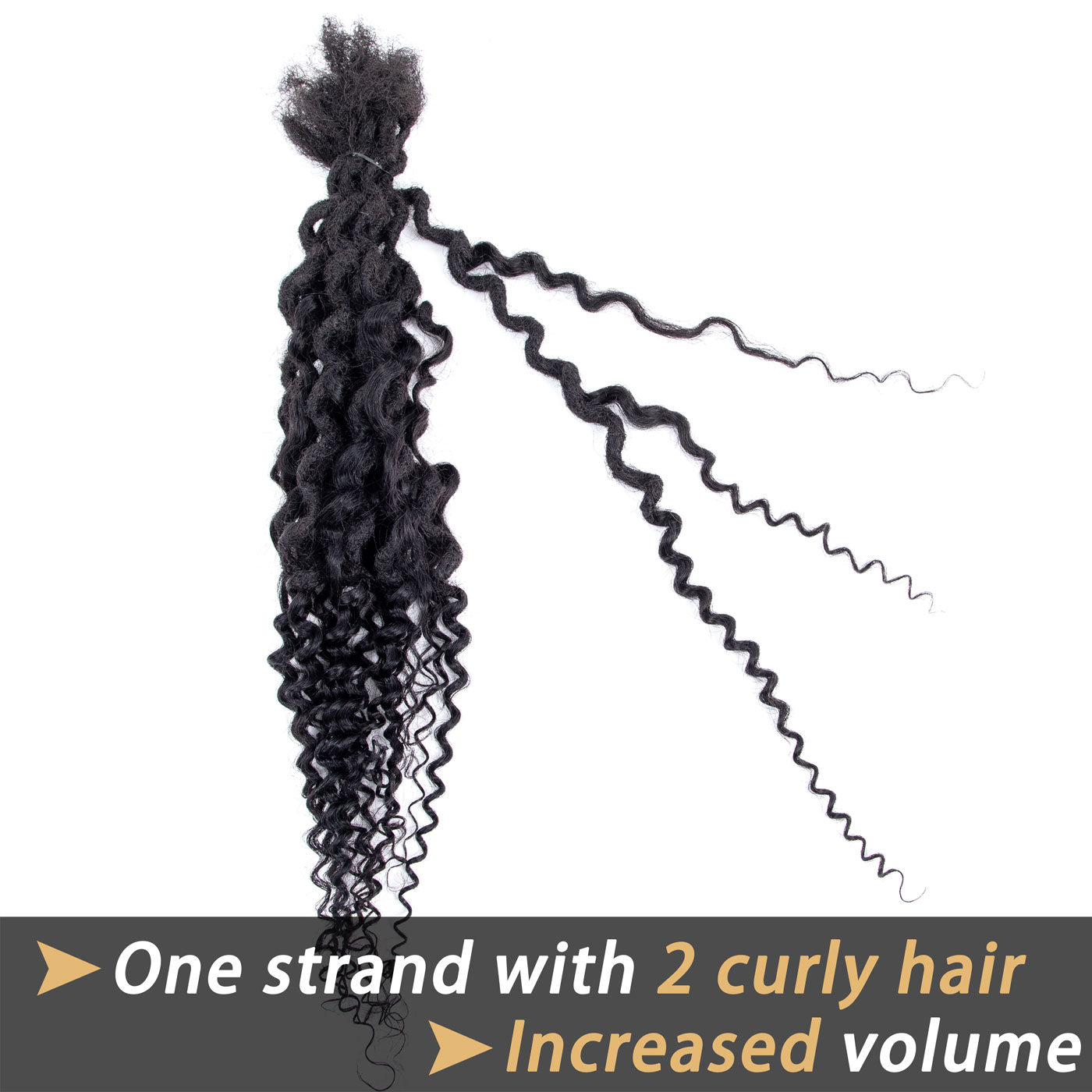 Boho Dreadlocks Extensions with Curly Ends Afro Human Hair Handmade Goddess Locs 0.6cm Thickness Natural Black