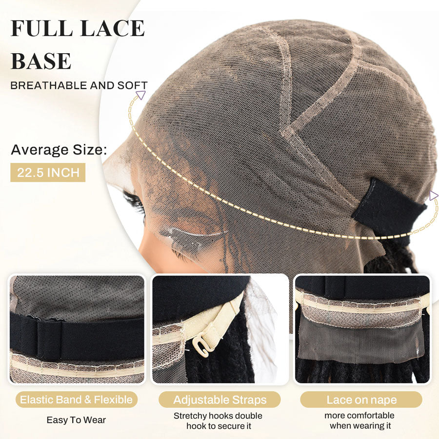 Sister Locs Human Hair Full Lace Wig