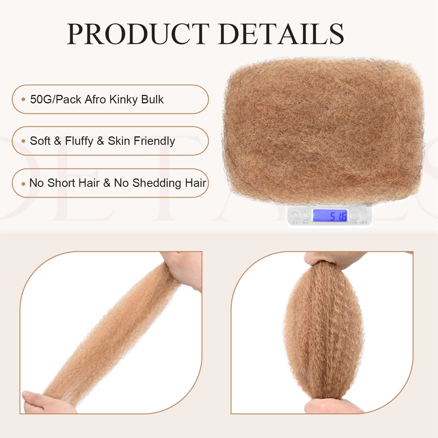 #27 Afro Kinky Bulk Human Hair for Dreadlocks/Braids/Twists/Repair Locs