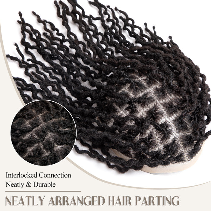 Curly Dreadlocks Toupee Wave locs Base Unit 100% Human Hair 8x10inch