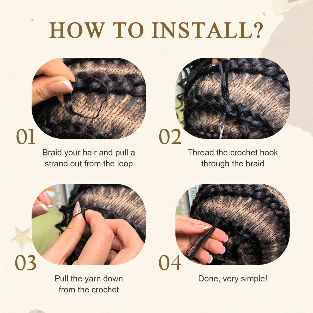 Deep Wave Crochet Hair Natural Black Feather Human Hair Extension