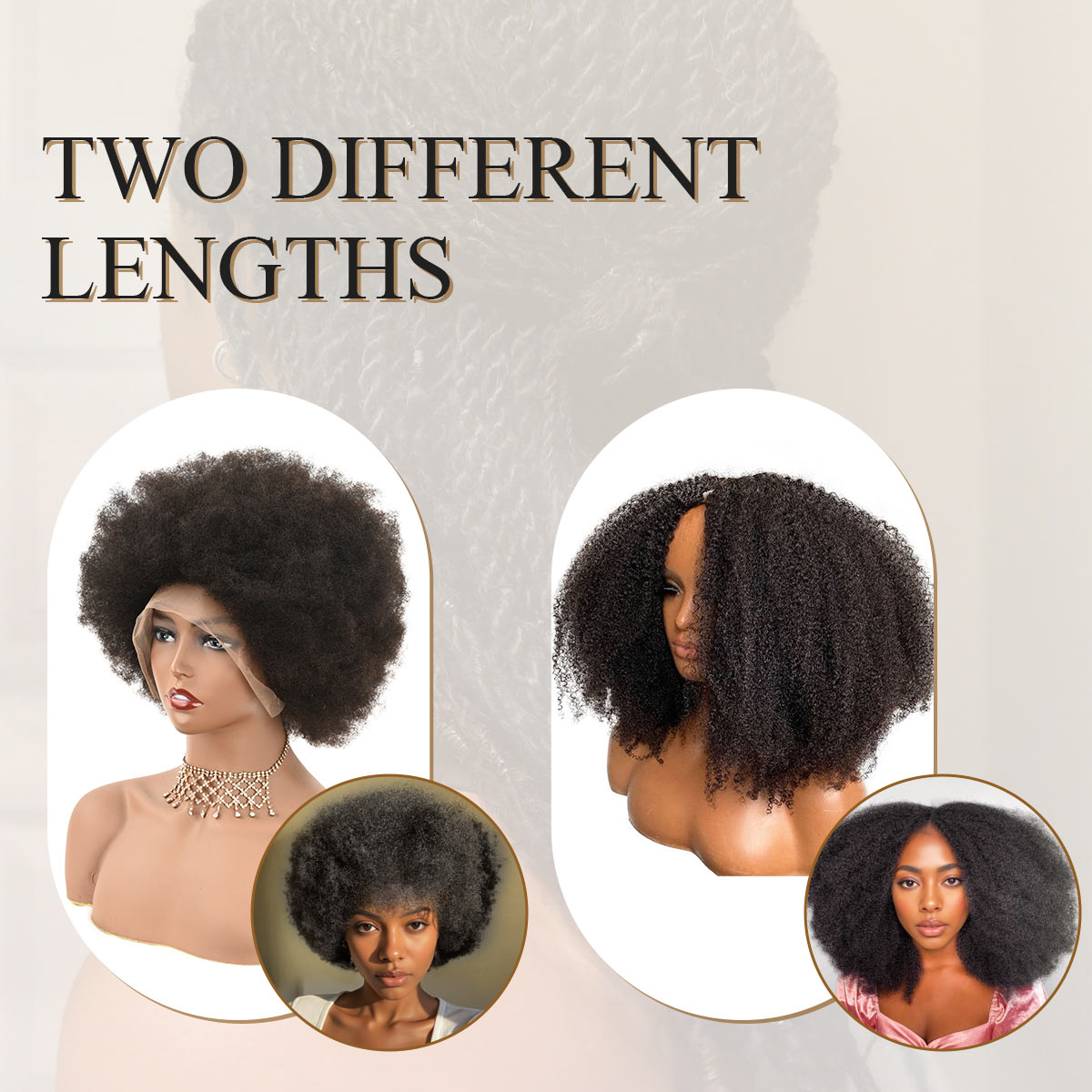 Afro Human Hair Wig Full Lace Base