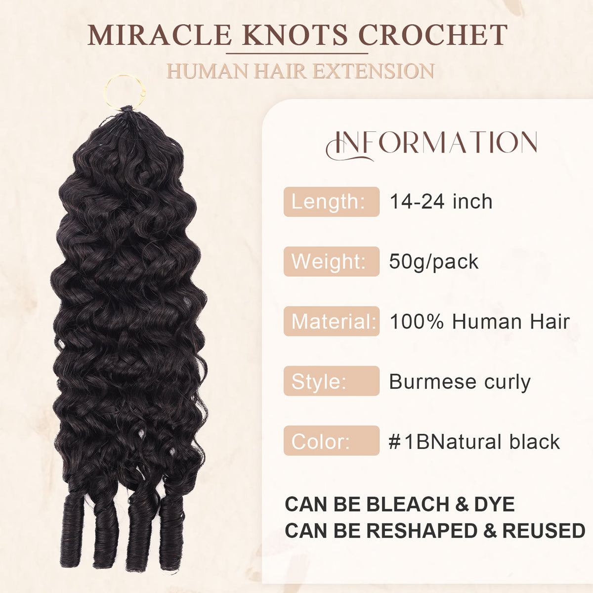 Burmese Curly Crochet Hair Natural Black Feather Human Hair Extension