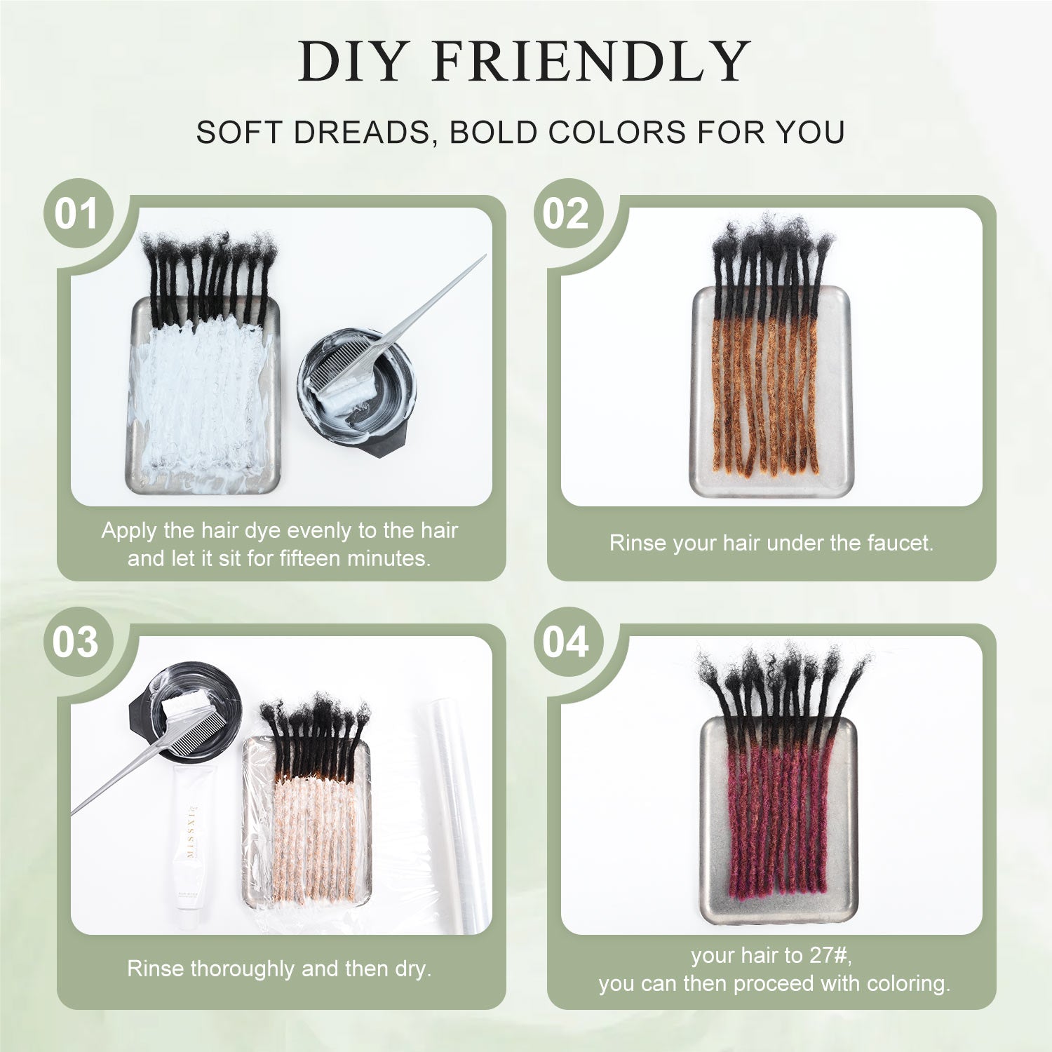 0.6cm Soft Locs 100% Human Hair Loc Extensions for Black Men and Women, Lightweight, Natural Black