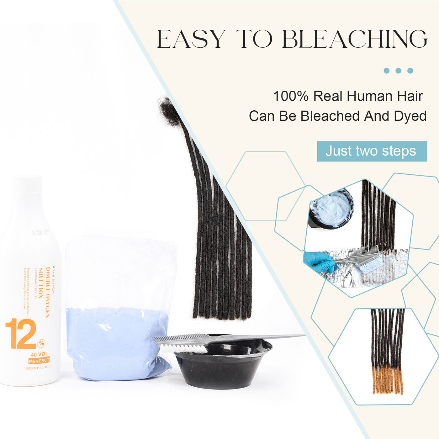 Pre-Looped Dreadlocks Extensions Human Hair For Men and Women Natural Black