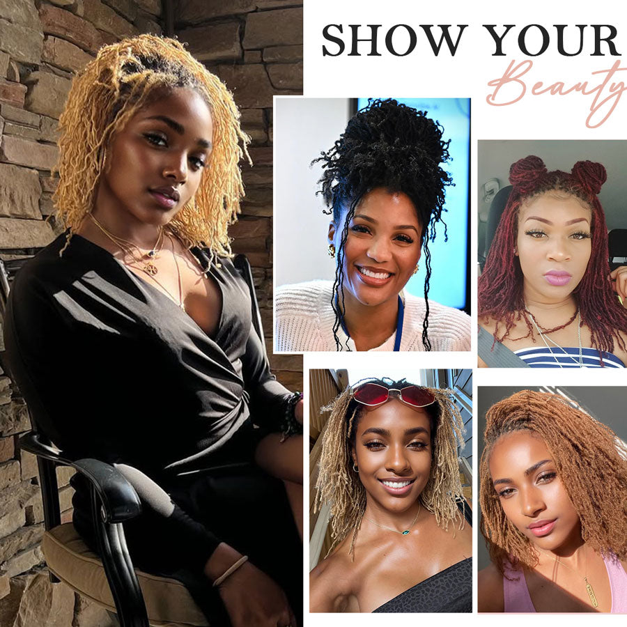 #Bug Interlocking Sisterlocks Curly Tips 100% Real Micro Locs Extesnions Human Hair, Full Handmade Sister Locs