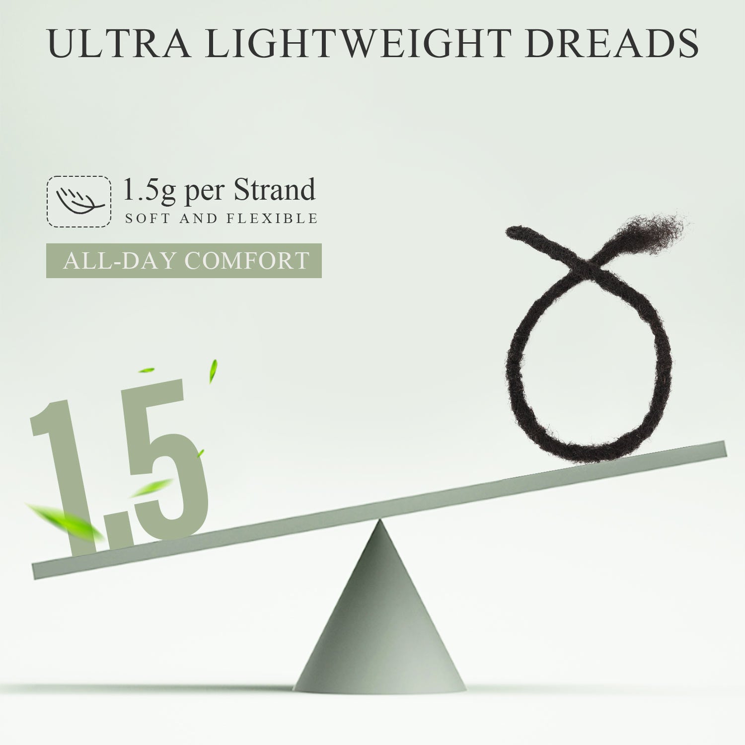 0.6cm Soft Locs 100% Human Hair Loc Extensions for Black Men and Women, Lightweight, Natural Black