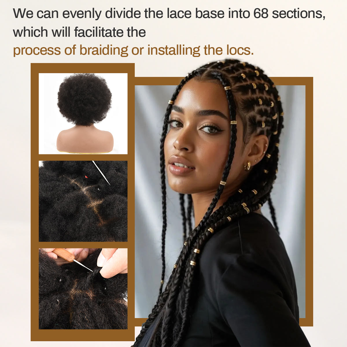 Afro Human Hair Wig Full Lace Base