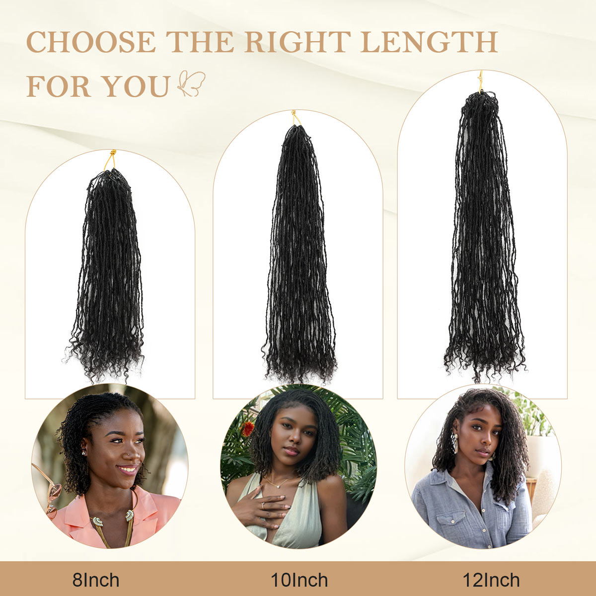 Interlocking Sisterlocks Feather Hair Extensions Curly Tips 100% Real Micro Loc Extensions Human Hair, Natural Black