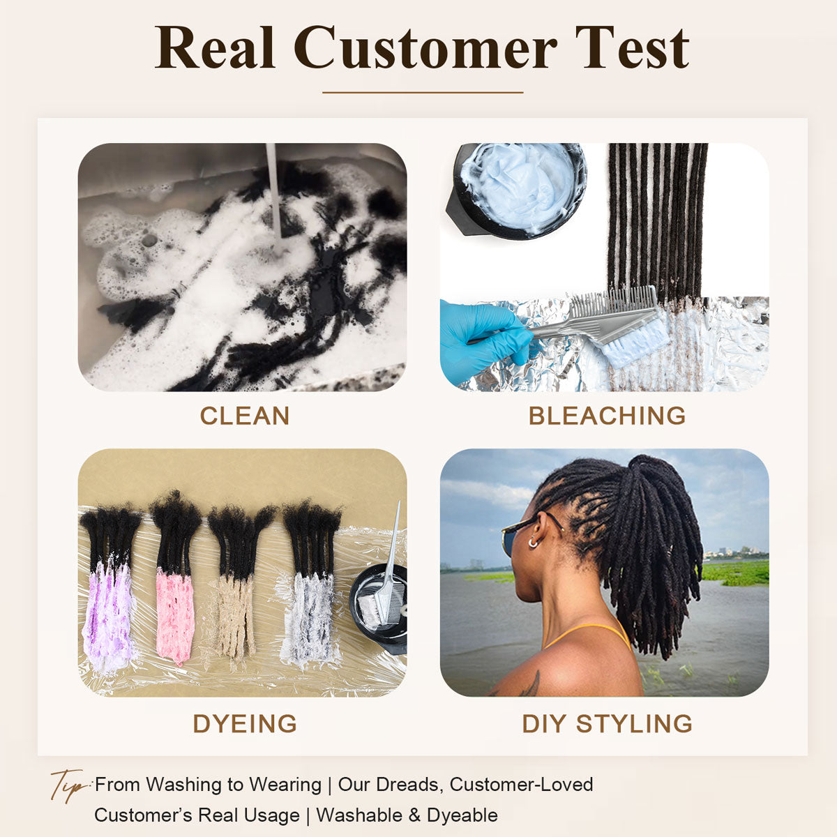 Soft Locs 100% Human Hair Loc Extensions for Black Men and Women, Lightweight, Natural Black